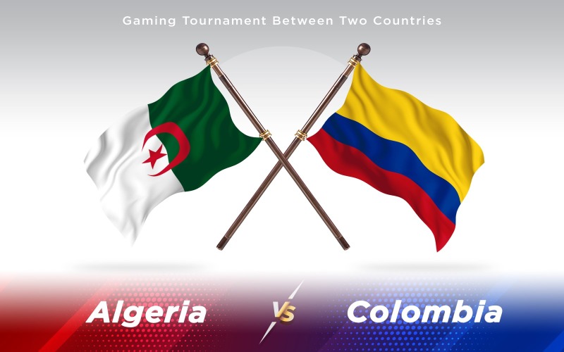 Download Иллюстрация "Algeria versus Colombia Two Countries Flags - Illustration" / Algeria versus Colombia Two Countries Flags - Illustration - Иллюстрация на тему графика national,patriotic,europe,asia,republic,map,flag,country,cartography,geography,nation,illustration,graphic,vector,state,world,isolated,symbol,border,icon