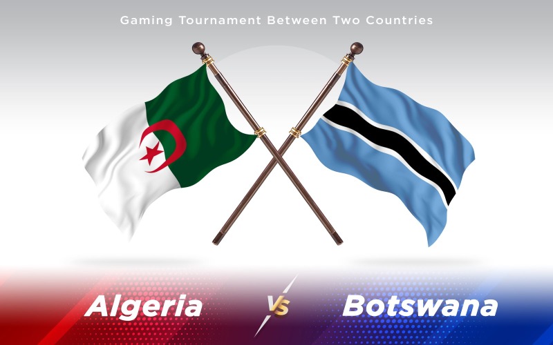 Algérie contre Botswana Drapeaux de deux pays - Illustration