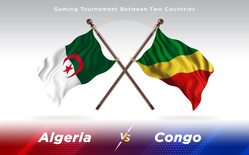 Algérie contre Congo deux drapeaux de pays - illustration