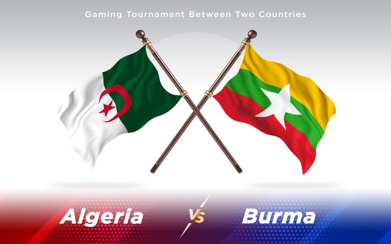 Algérie contre la Birmanie deux drapeaux de pays - Illustration