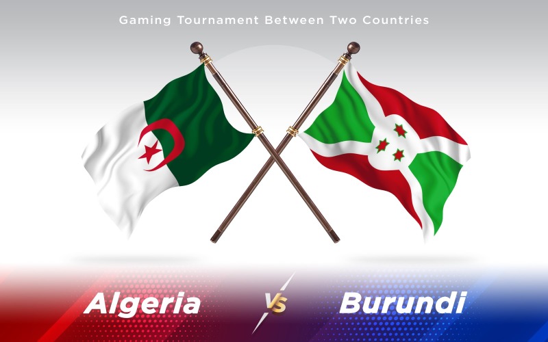 Algerien gegen Burundi Zwei Länder Flaggen - Illustration