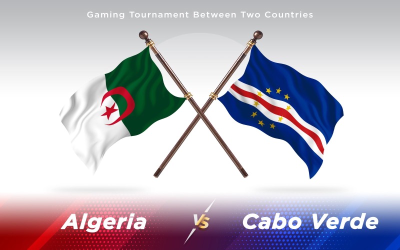 Algeriet kontra Cabo Verde två länder flaggor - Illustration