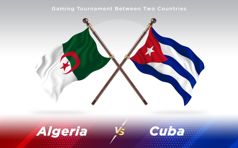 Algerije versus Cuba Twee landenvlaggen - illustratie