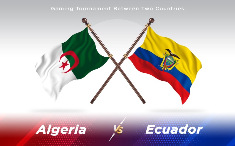 Algerije versus Ecuador Twee landenvlaggen - illustratie