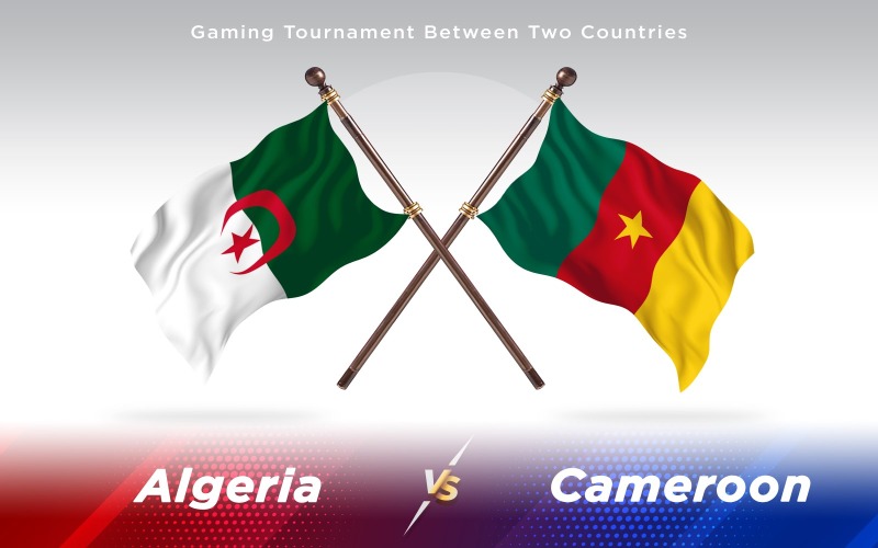 Algerije versus Kameroen Twee landenvlaggen - illustratie