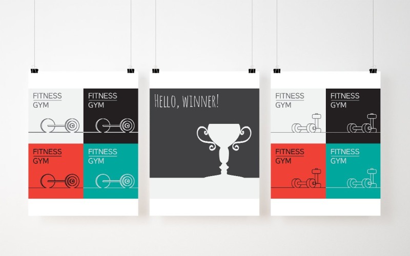 Download Фирменный стиль "Fitness GYM Banner - Corporate Identity Template" / Fitness GYM Banner - Corporate Identity Template - Фирменный стиль на тему графика modern,illustration,design,sign,web,vector,sport,strong,style,minimalism,flat,body,health,fitness,gym,lifestyle,building,power,healthy,background,black,red,white,exercise,workout,minimalistic