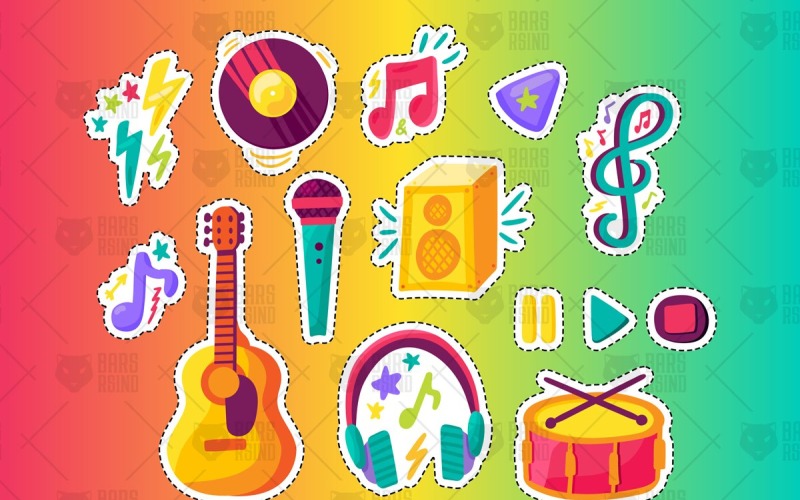 Download Фирменный стиль "Musical Party Pathes Set - Corporate Identity Template" / Musical Party Pathes Set - Corporate Identity Template - Фирменный стиль на тему графика fun,illustration,label,design,sign,retro,cute,fashion,elements,trendy,party,vector,love,fabric,collection,comic,cool,stars,style,3d,festival,music,badge,star,colorful,rock,guitar,musical,conc
