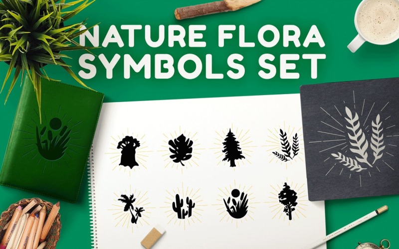 Download Фирменный стиль "Nature Flora Symbols Set - Corporate Identity Template" / Nature Flora Symbols Set - Corporate Identity Template - Фирменный стиль на тему графика illustration,design,sign,web,decorative,nature,summer,vector,simple,natural,organic,collection,abstract,spring,style,green,tree,earth,power,eco,environment,forest,recycling,flower,background,