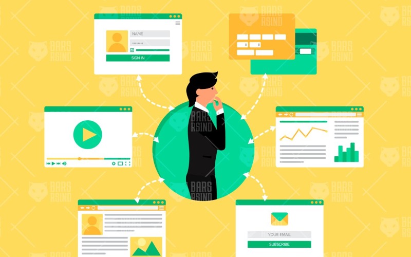 Download Фирменный стиль "Online Consulting - Corporate Identity Template" / Online Consulting - Corporate Identity Template - Фирменный стиль на тему графика card,template,web,vector,website,woman,mockup,app,promotion,business,shop,technology,form,software,video,social,conference,speaker,search,phone,service,newsletter,mail,report,work,consulting,