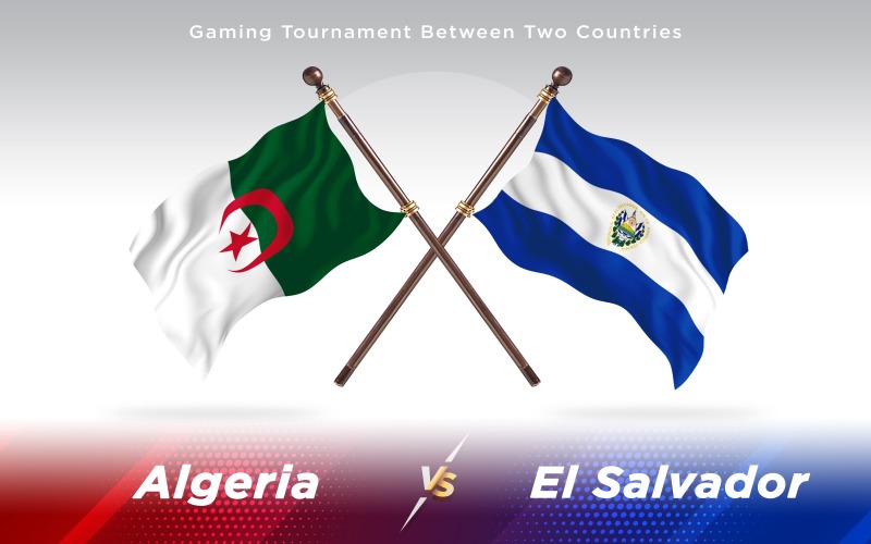 Algeria versus El Salvador Two Countries Flags - Illustration