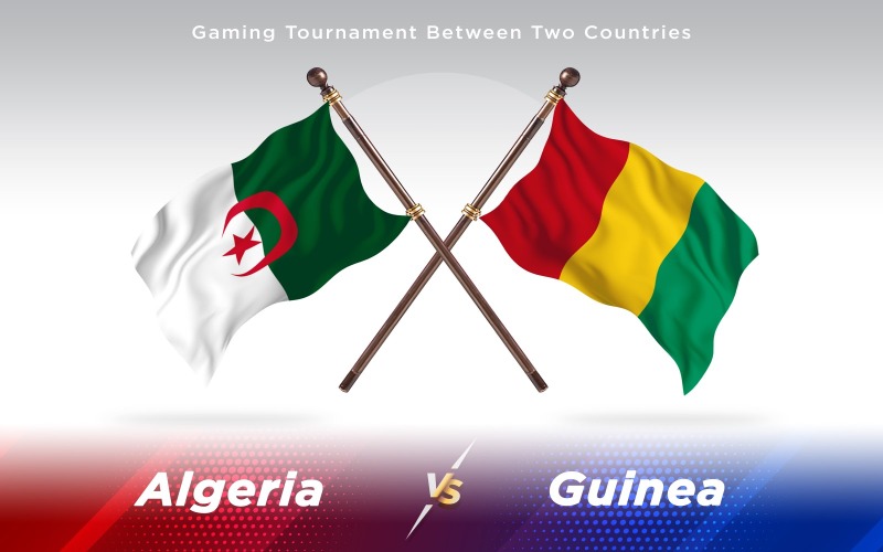 Algérie contre Guinée deux drapeaux de pays - illustration