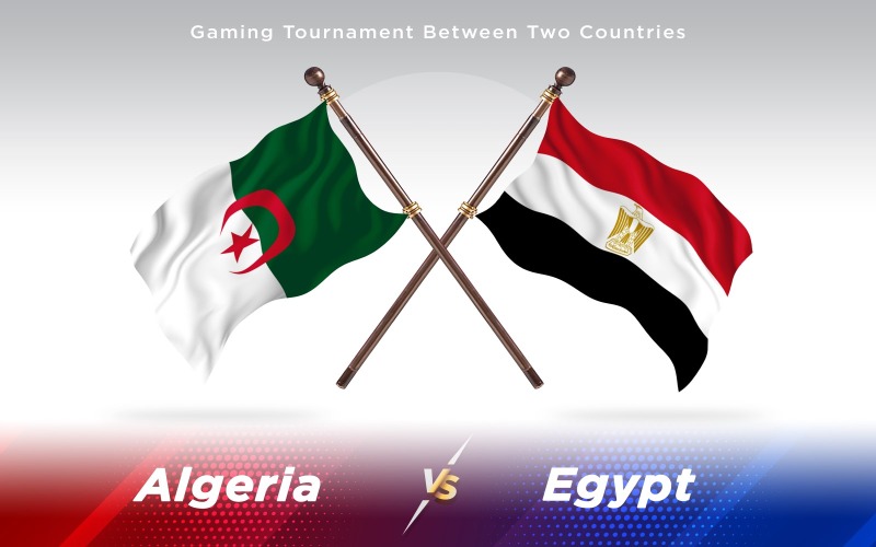 Algerije versus Egypte Twee landenvlaggen - illustratie