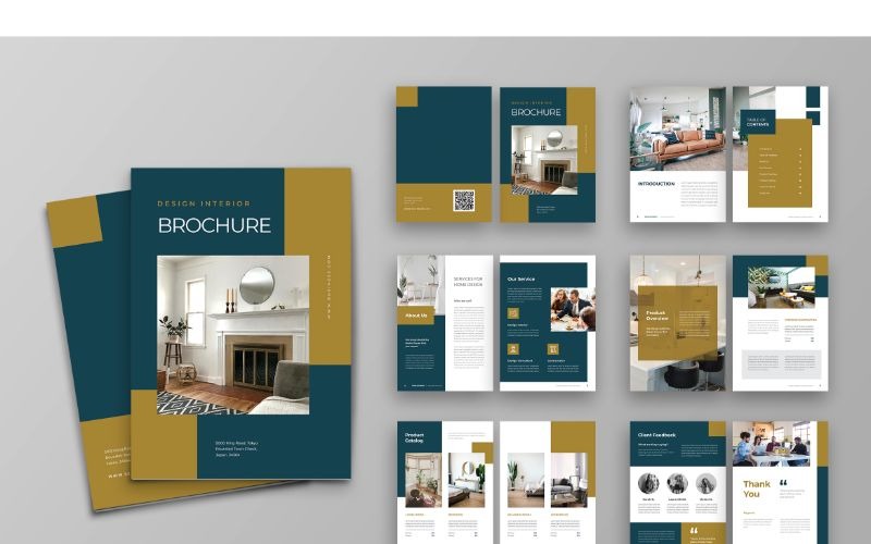 Brochure 4 Design Interior - Modèle d'identité d'entreprise