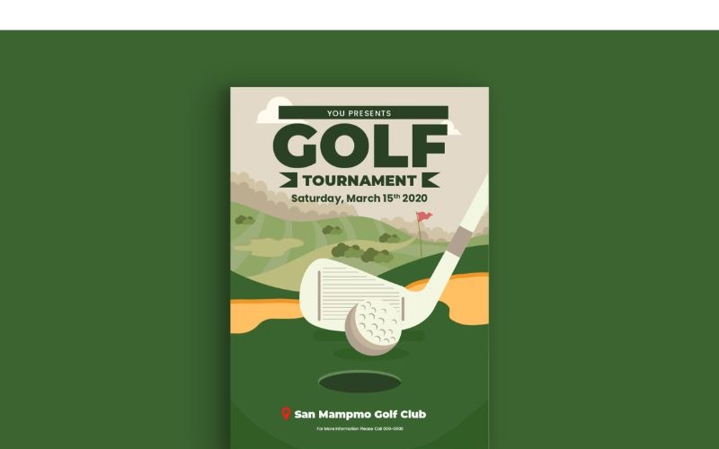 Cartaz de golfe - imagem vetorial