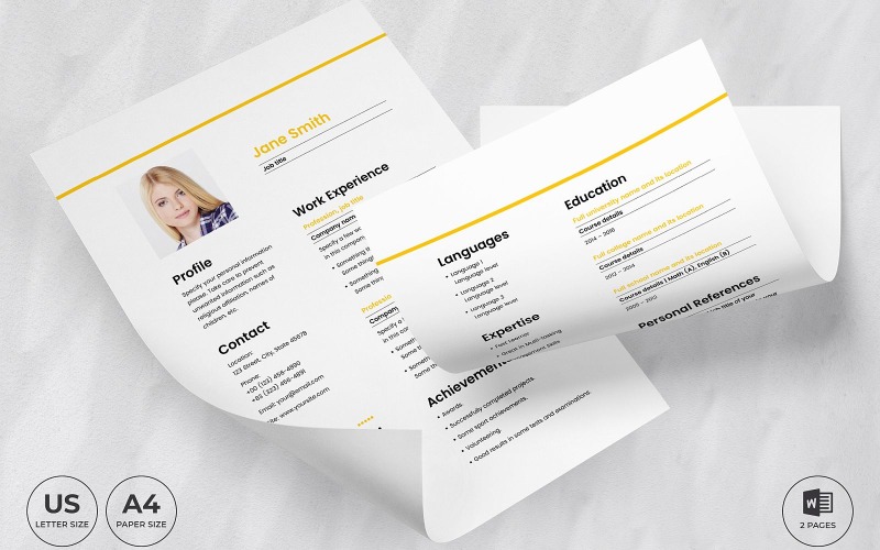 CV-sjabloon voor stewardess