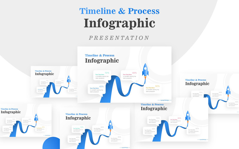 Infografik-PowerPoint-Vorlage für Rocket for Business Timeline
