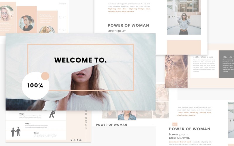 Modèle PowerPoint de femme féminine