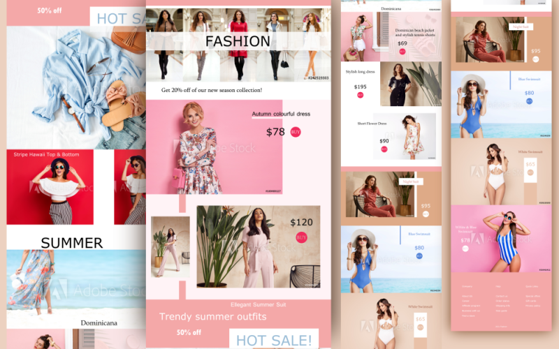 Modelo PSD de layout de loja online de moda