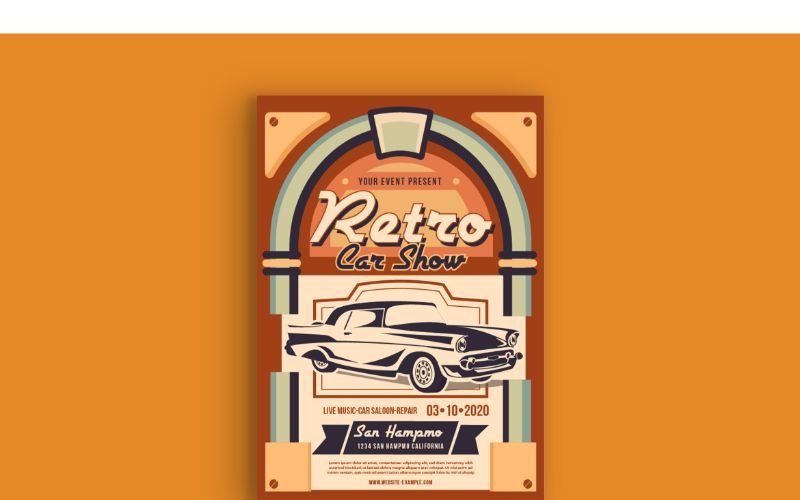 Плакат 1 Ретро-автосалон - Шаблон фірмового стилю