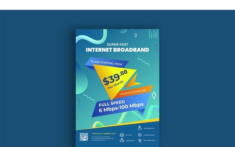Plakát Internet Broadband - šablona Corporate Identity