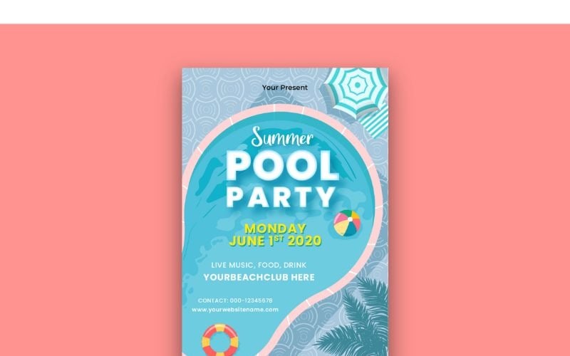Plakát Summer Pool Party - šablona Corporate Identity