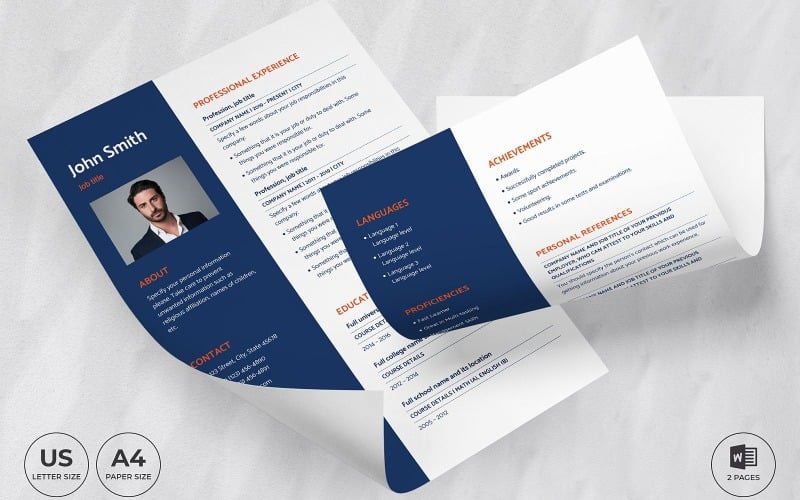 Plantilla de curriculum vitae CV de coach