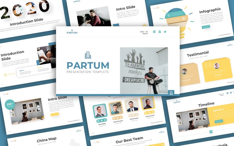 Plantilla de PowerPoint - presentación de negocios de Partum