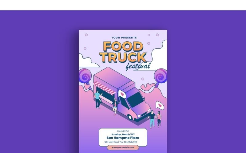Download Фирменный стиль "Poster Food Truck Festival - Corporate Identity Template" / Poster Food Truck Festival - Corporate Identity Template - Фирменный стиль на тему графика poster,vector,illustration,creative,design