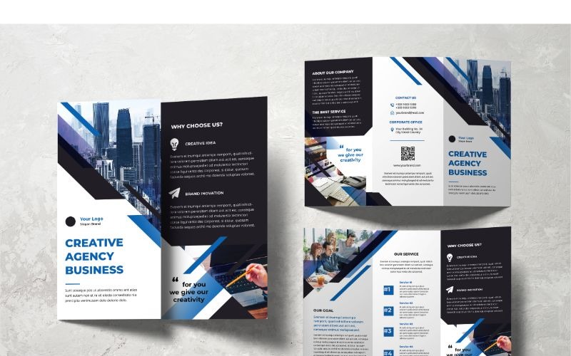 Download Фирменный стиль "Trifold Creative Agency Business - Corporate Identity Template" / Trifold Creative Agency Business - Corporate Identity Template - Фирменный стиль на тему графика trifold,brochure,business,cover,booklet,leaflet,corporate,publication,print,promotion,marketing,catalog,template,creative,layout