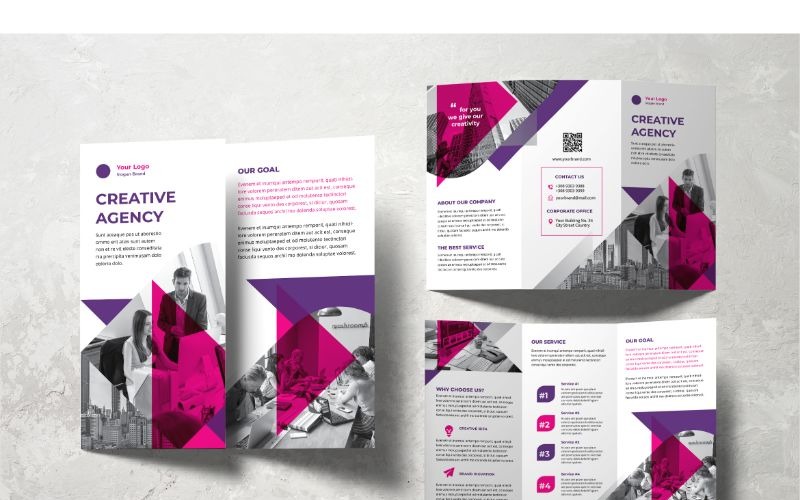 Download Фирменный стиль "Trifold Creative Agency - Corporate Identity Template" / Trifold Creative Agency - Corporate Identity Template - Фирменный стиль на тему графика trifold,brochure,business,cover,booklet,leaflet,corporate,publication,print,promotion,marketing,catalog,template,creative,layout