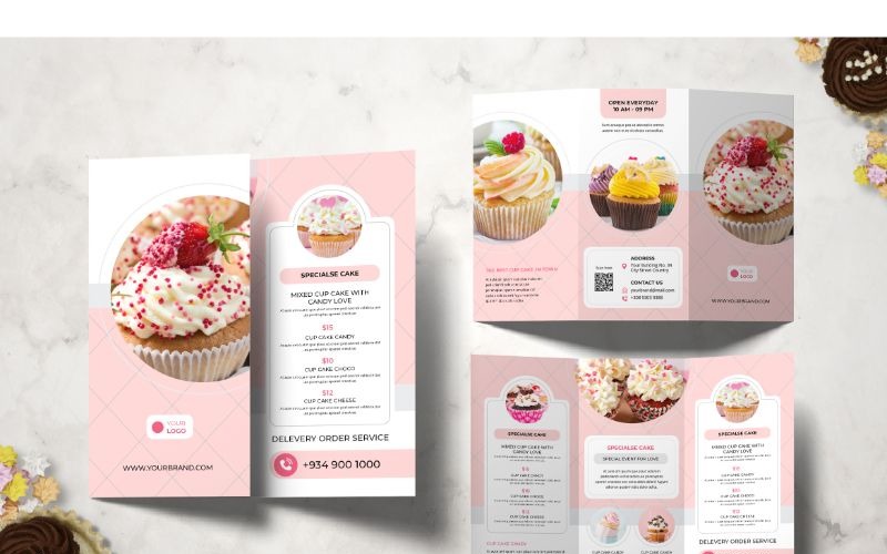 Download Фирменный стиль "Trifold CupCake - Corporate Identity Template" / Trifold CupCake - Corporate Identity Template - Фирменный стиль на тему графика trifold,brochure,business,cover,booklet,leaflet,corporate,publication,print,promotion,marketing,catalog,template,creative,layout