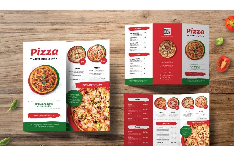 Download Фирменный стиль "Trifold Pizza - Corporate Identity Template" / Trifold Pizza - Corporate Identity Template - Фирменный стиль на тему графика trifold,brochure,business,cover,booklet,leaflet,corporate,publication,print,promotion,marketing,catalog,template,creative,layout