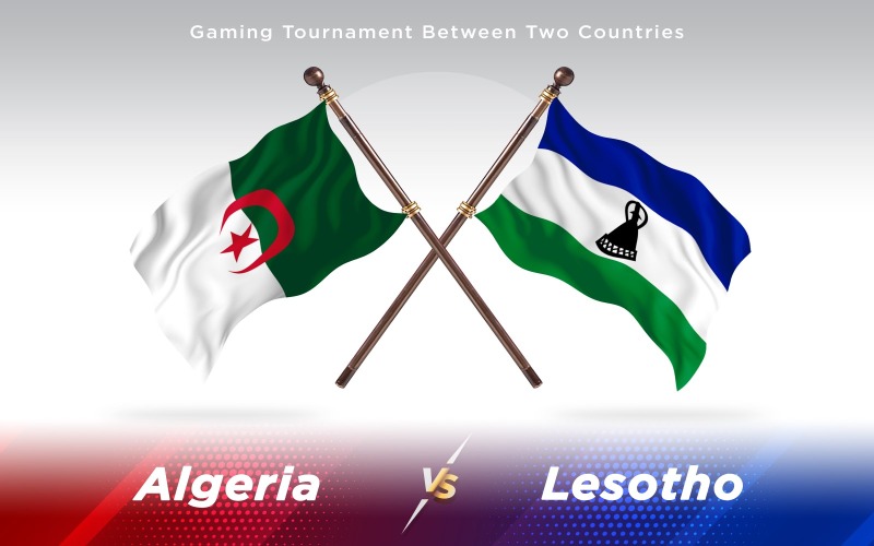 Albánie versus Lesotho Vlajky dvou zemí - ilustrace