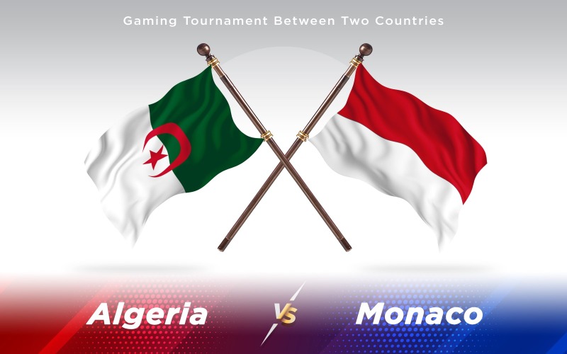 Algeria Contro Monaco Due Bandiere Di Paesi - Illustrazione
