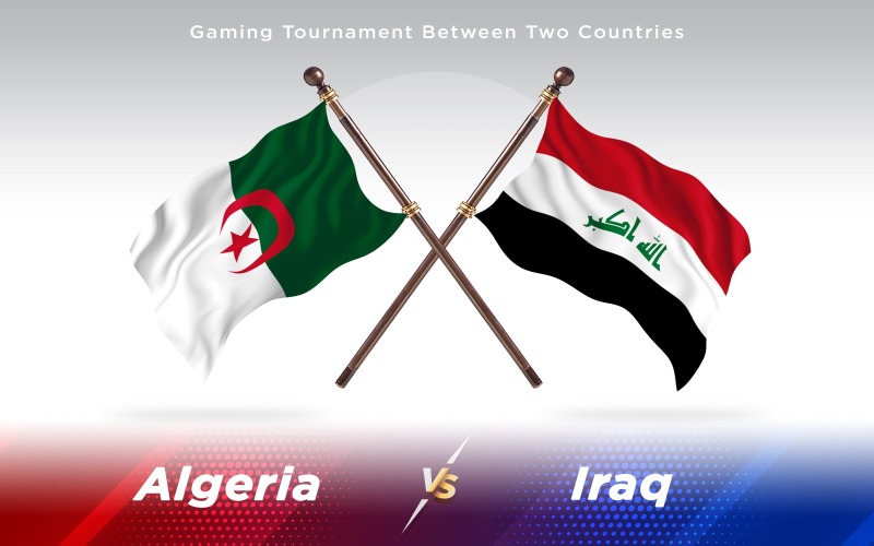 Download Иллюстрация "Algeria versus Iraq Two Countries Flags - Illustration" / Algeria versus Iraq Two Countries Flags - Illustration - Иллюстрация на тему графика national,patriotic,europe,asia,republic,map,flag,country,cartography,geography,nation,illustration,graphic,vector,state,world,isolated,symbol,border,icon