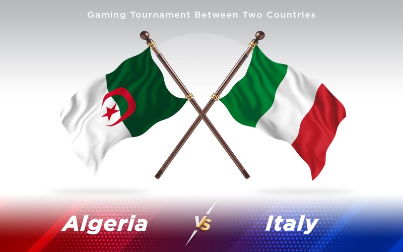 Download Иллюстрация "Algeria versus Italy Two Countries Flags - Illustration" / Algeria versus Italy Two Countries Flags - Illustration - Иллюстрация на тему графика national,patriotic,europe,asia,republic,map,flag,country,cartography,geography,nation,illustration,graphic,vector,state,world,isolated,symbol,border,icon