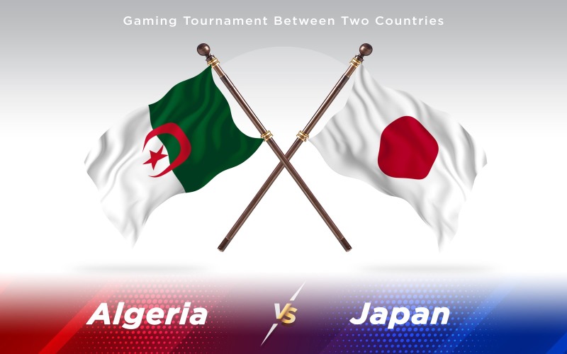 Download Иллюстрация "Algeria versus Japan Two Countries Flags - Illustration" / Algeria versus Japan Two Countries Flags - Illustration - Иллюстрация на тему графика national,patriotic,europe,asia,republic,map,flag,country,cartography,geography,nation,illustration,graphic,vector,state,world,isolated,symbol,border,icon