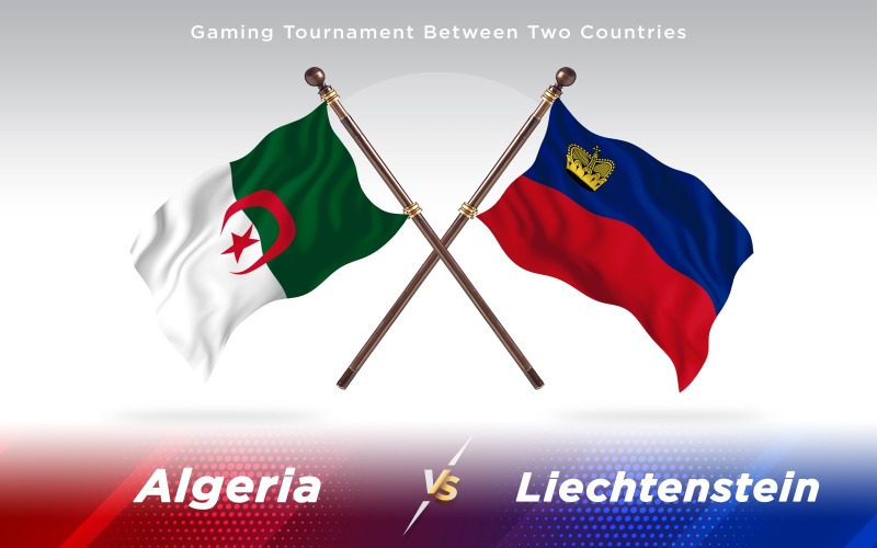 Download Иллюстрация "Algeria versus Liechtenstein Two Countries Flags - Illustration" / Algeria versus Liechtenstein Two Countries Flags - Illustration - Иллюстрация на тему графика national,patriotic,europe,asia,republic,map,flag,country,cartography,geography,nation,illustration,graphic,vector,state,world,isolated,symbol,border,icon