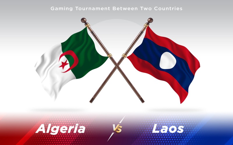 Algerien gegen Laos Zwei Länder Flaggen - Illustration