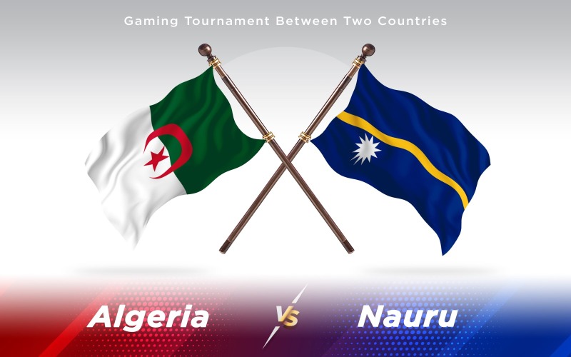 Algerien gegen Nauru Zwei Länder Flaggen - Illustration