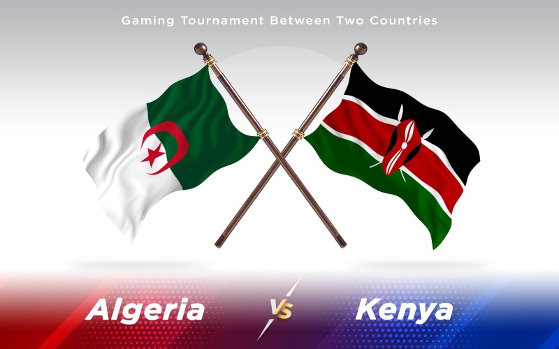 Algeriet kontra flaggor för Kenya två länder - Illustration