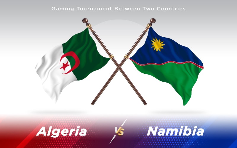 Algieria kontra Namibia Flagi dwóch krajów - ilustracja