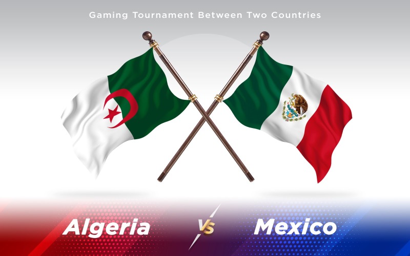 Argélia versus México Bandeiras de dois países - ilustração