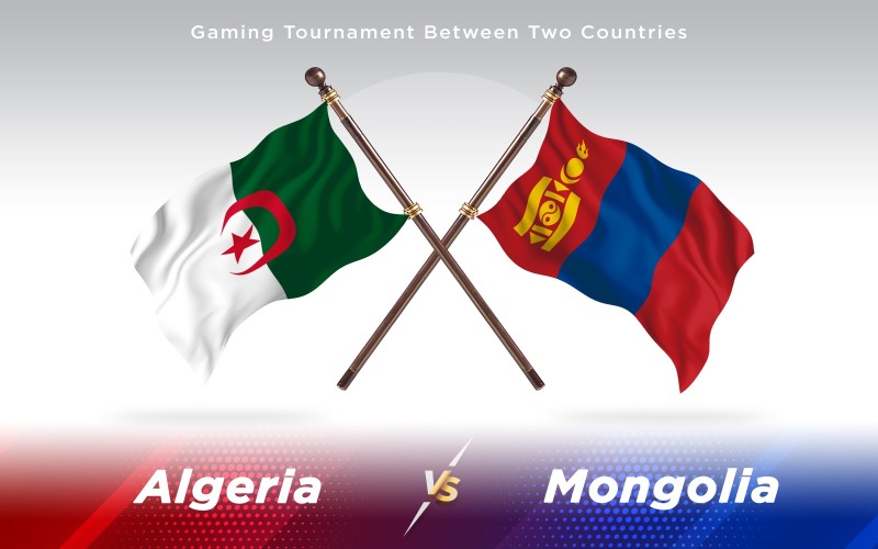 Argélia versus Mongólia Duas Bandeiras de Países - Ilustração