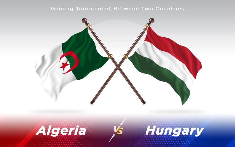 Flaggor för Algeriet kontra Ungern två länder - Illustration