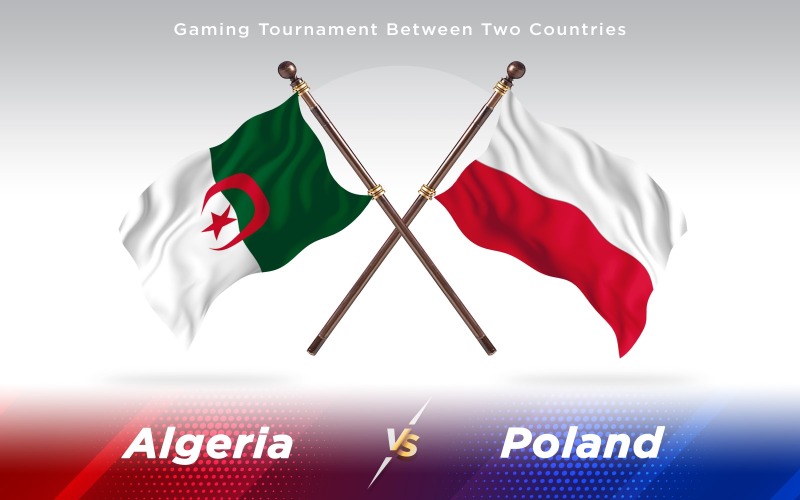 Algérie contre Pologne Drapeaux de deux pays - Illustration