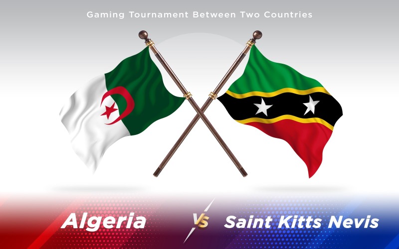 Algerije versus Saint Kitts Nevis Twee landenvlaggen - illustratie