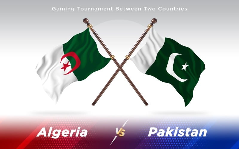 Argélia versus Paquistão Bandeiras de dois países - ilustração