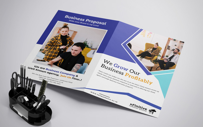Download Фирменный стиль "Business Brochure Bifold - Corporate Identity Template" / Business Brochure Bifold - Corporate Identity Template - Фирменный стиль на тему графика brochure,business,bifold,template,poster,print,a4,minimal,modern,analysis,company,corporate,proposal,portfolio,agency