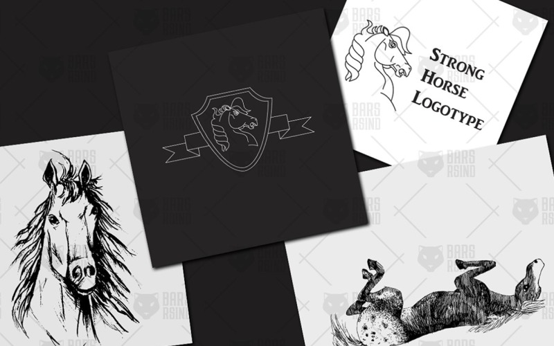 Download Иллюстрация "Horse Pack - Illustration" / Horse Pack - Illustration - Иллюстрация на тему графика horse,logo,art,handdrawn,animal,badge,brand,decoration,design,emblem,farm,freedom,happy,vintage,retro,sketch,logotype,artwork,illustration,pencil